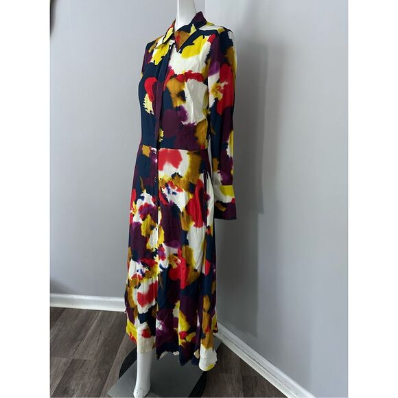 NWT SARA ROKA Shelby Floral A-Line Midi-Dress IT 38 / US 2 $1340 - Picture 7 of 12